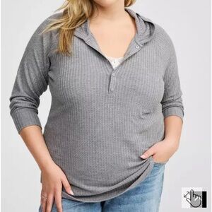 Torrid NWT Waffle Snap Front Raglan Hoodie, Size 2